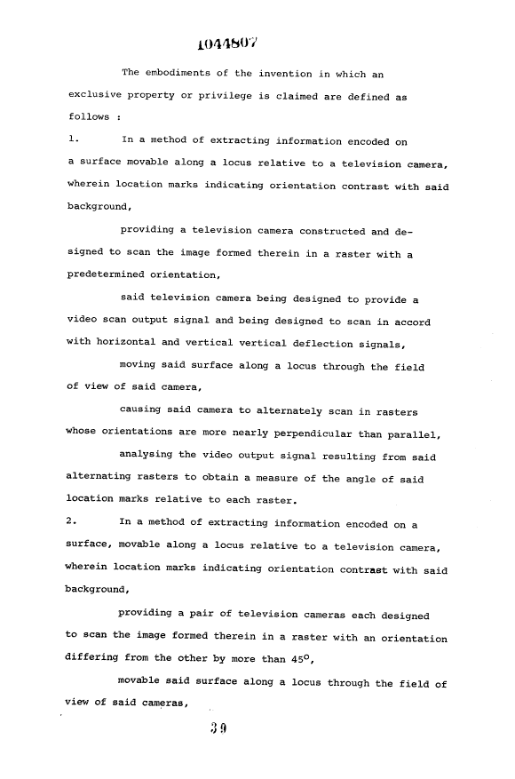 Document de brevet canadien 1044807. Revendications 19940524. Image 1 de 2