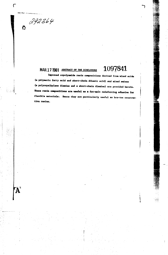 Document de brevet canadien 1097841. Abrégé 19940309. Image 1 de 1