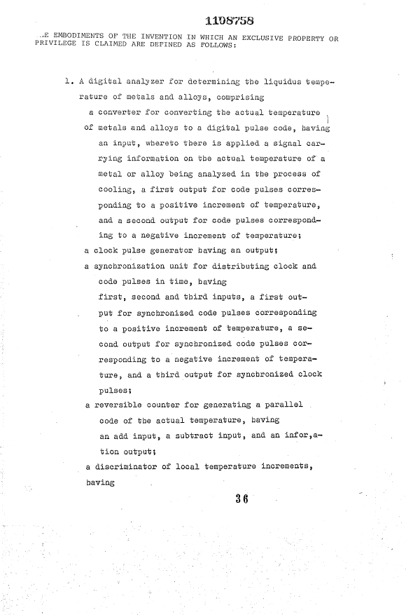 Document de brevet canadien 1108758. Revendications 19940318. Image 1 de 5