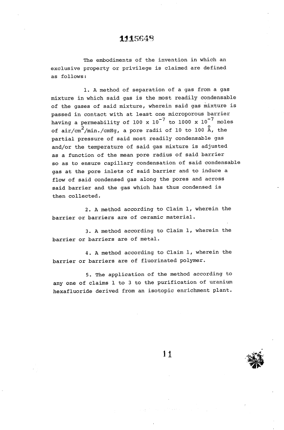 Document de brevet canadien 1115648. Revendications 19940127. Image 1 de 1