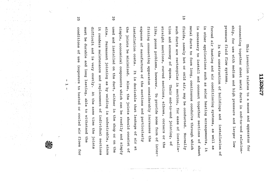 Canadian Patent Document 1132627. Description 19940225. Image 1 of 13