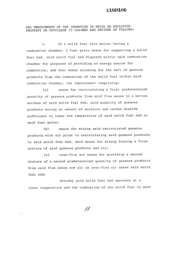 Document de brevet canadien 1160106. Revendications 19931118. Image 1 de 11