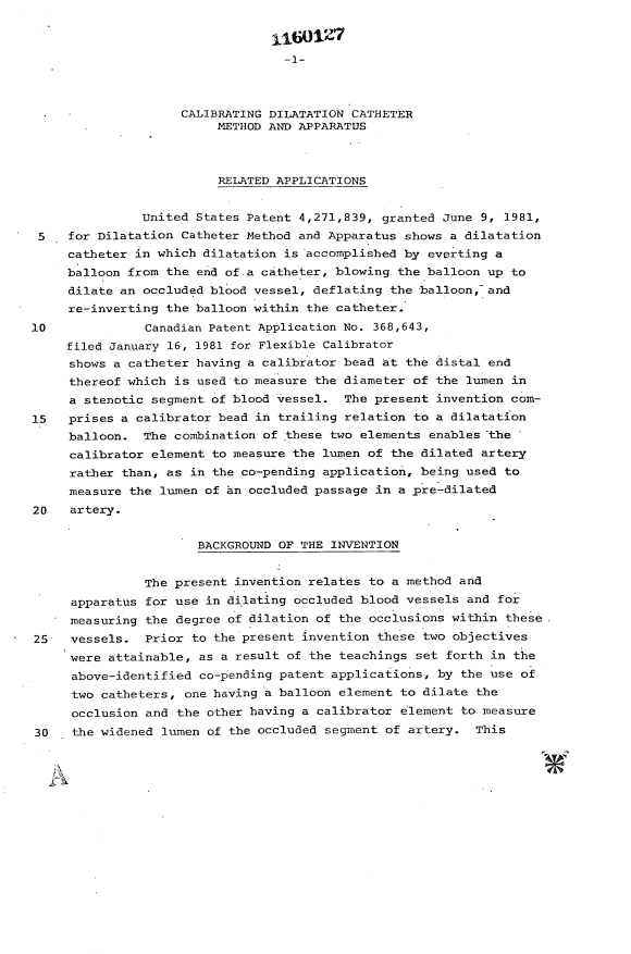 Document de brevet canadien 1160127. Description 19931118. Image 1 de 4