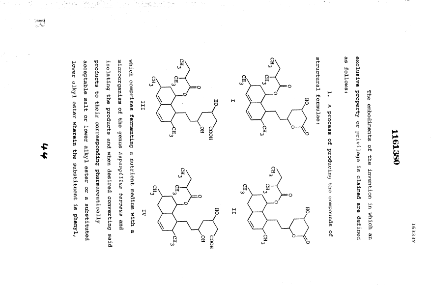 Document de brevet canadien 1161380. Revendications 19921223. Image 1 de 6