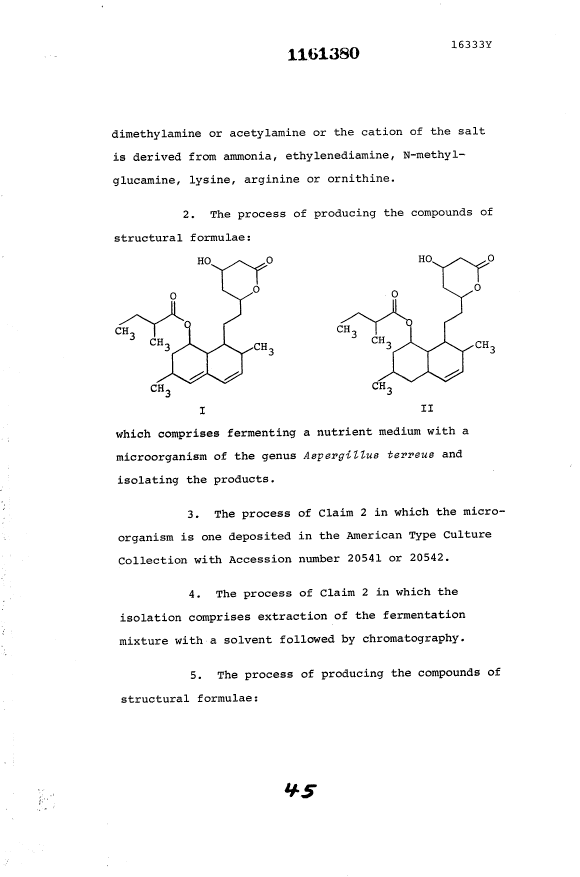 Canadian Patent Document 1161380. Claims 19921223. Image 2 of 6