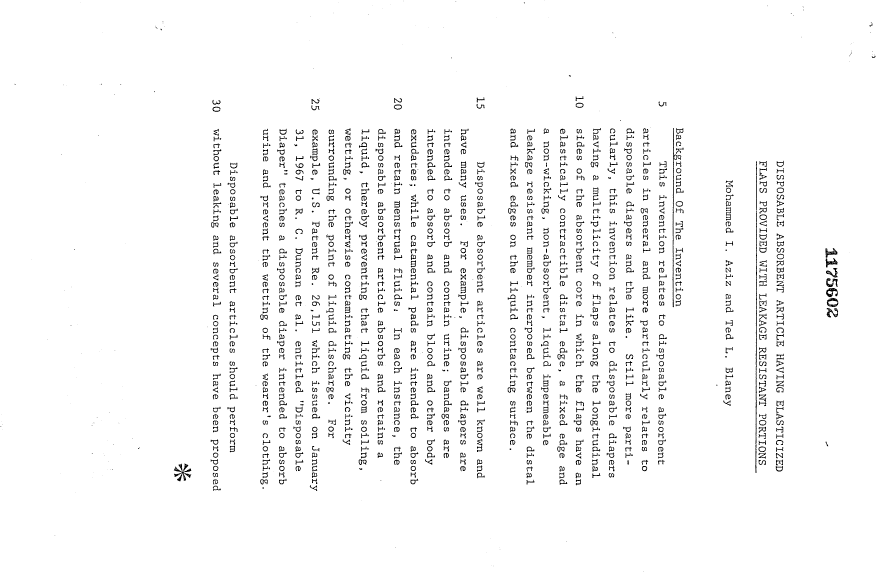 Canadian Patent Document 1175602. Description 19931216. Image 1 of 25