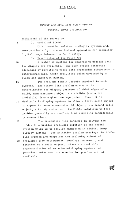 Canadian Patent Document 1181881. Description 19931030. Image 1 of 11