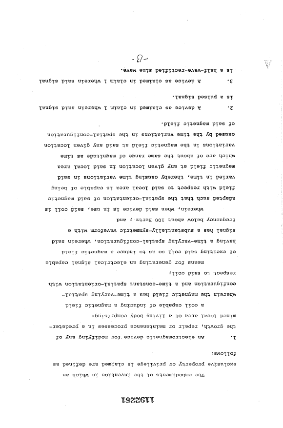 Document de brevet canadien 1192261. Revendications 19921215. Image 1 de 5