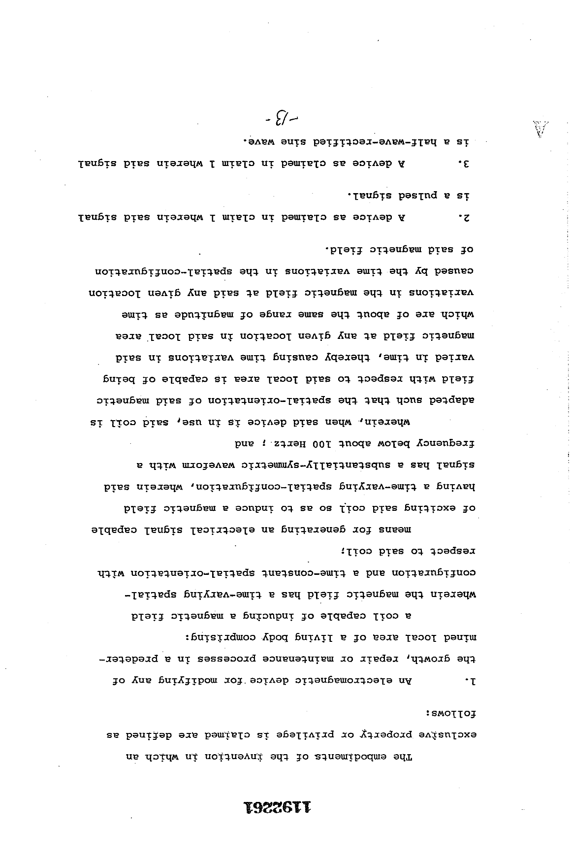 Document de brevet canadien 1192261. Revendications 19921215. Image 1 de 5