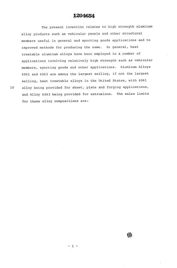 Canadian Patent Document 1204654. Description 19921223. Image 1 of 37