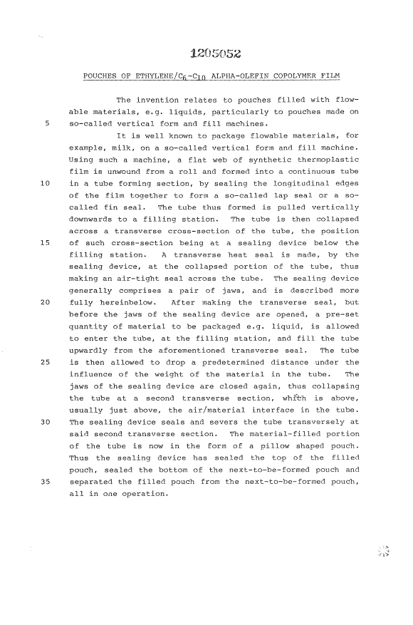 Canadian Patent Document 1205052. Description 19930705. Image 1 of 28