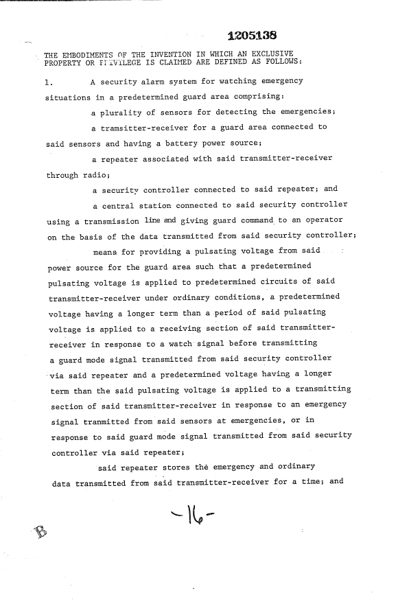 Document de brevet canadien 1205138. Revendications 19930706. Image 1 de 2