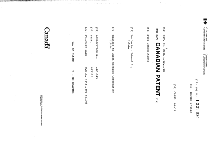 Canadian Patent Document 1221539. Cover Page 19930720. Image 1 of 1