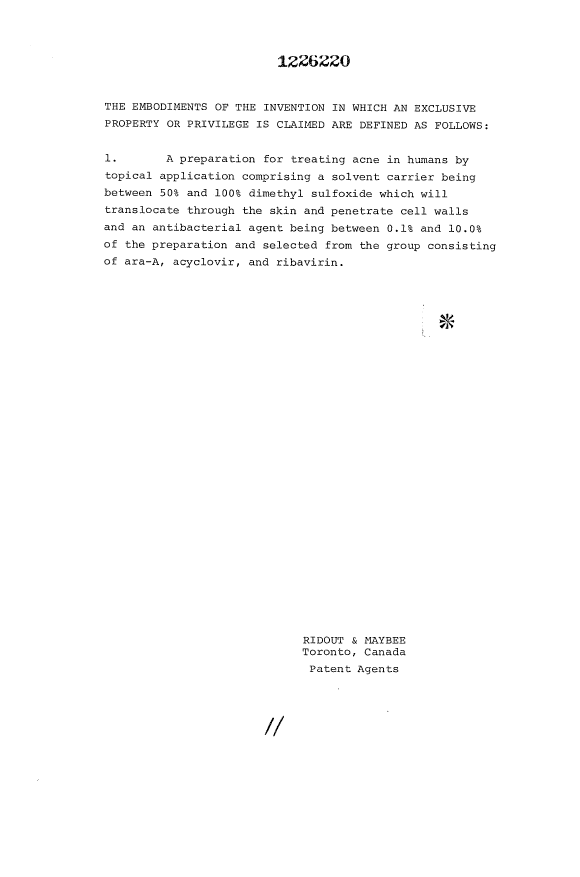 Document de brevet canadien 1226220. Revendications 19930727. Image 1 de 1