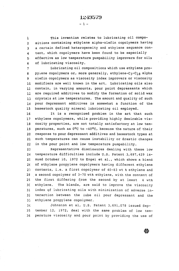 Canadian Patent Document 1249579. Description 19931005. Image 1 of 25