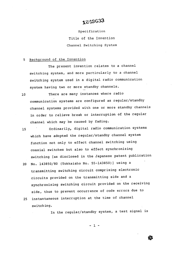 Document de brevet canadien 1249633. Description 19931005. Image 1 de 21