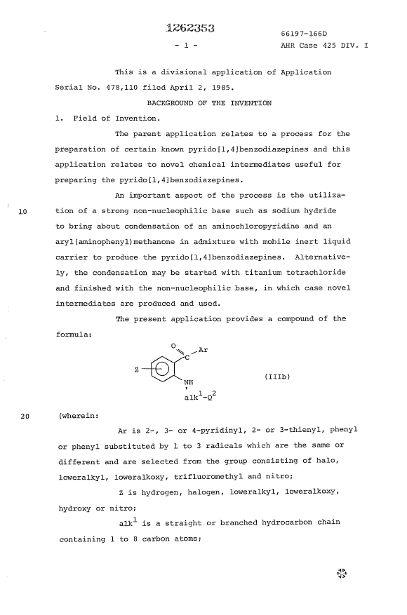 Canadian Patent Document 1262353. Description 19930914. Image 1 of 46