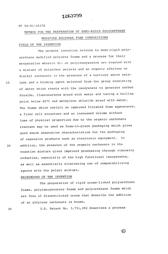 Document de brevet canadien 1263799. Description 19930915. Image 1 de 14