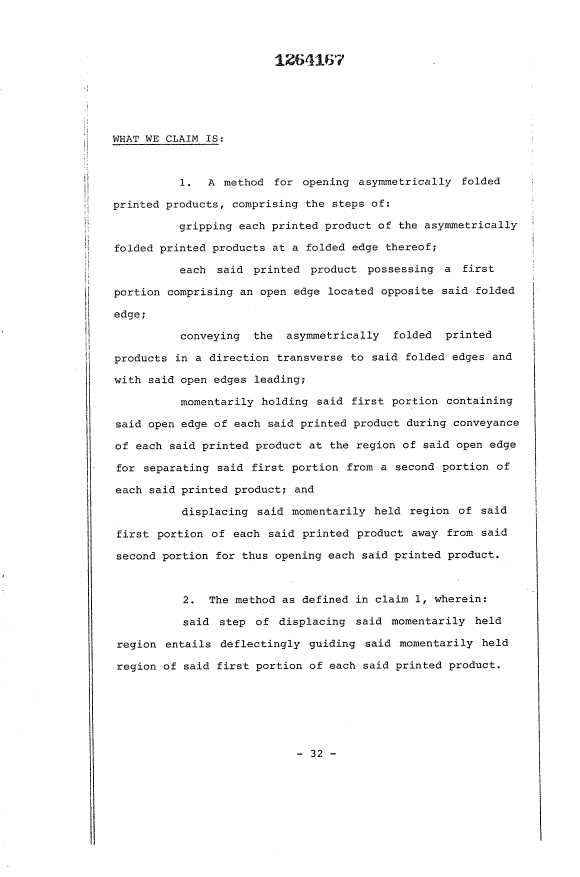 Document de brevet canadien 1264167. Revendications 19930915. Image 1 de 12
