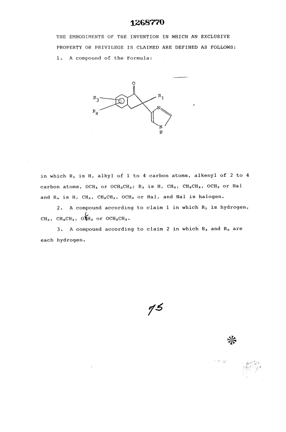 Document de brevet canadien 1268770. Revendications 19930921. Image 1 de 1