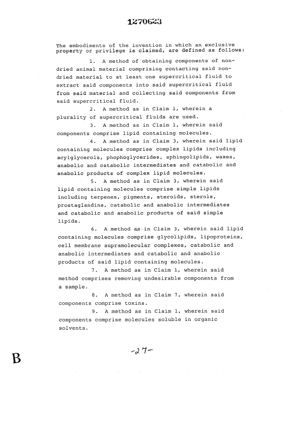 Document de brevet canadien 1270623. Revendications 19931007. Image 1 de 4