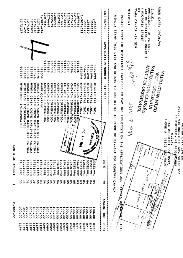 Canadian Patent Document 1272127. Fees 19940617. Image 1 of 1