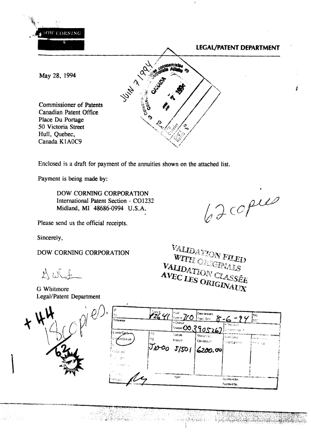 Document de brevet canadien 1272836. Taxes 19940607. Image 1 de 2