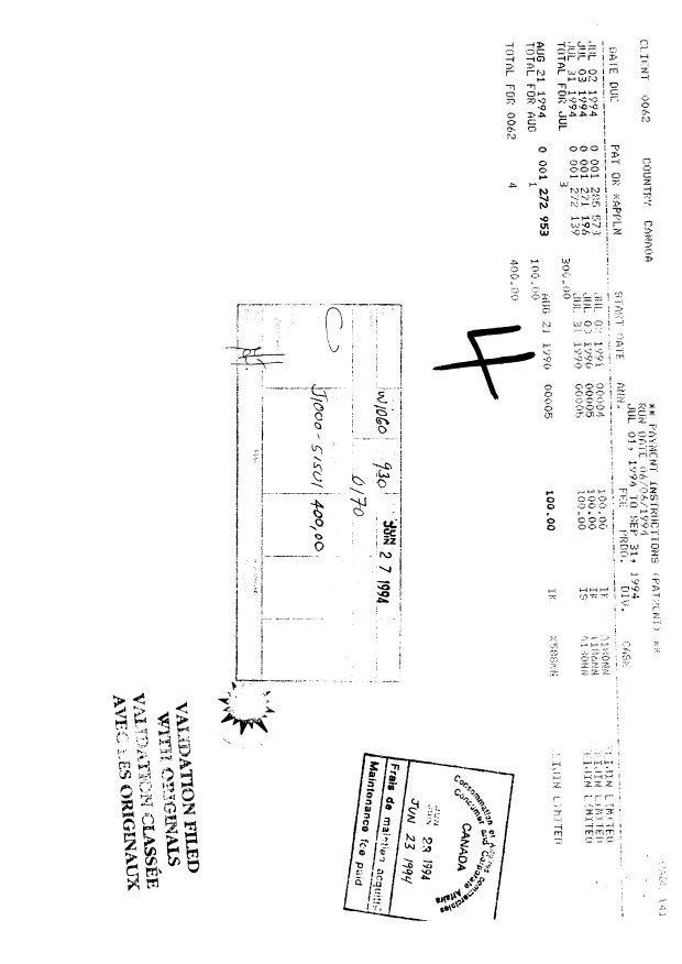 Document de brevet canadien 1272953. Taxes 19940623. Image 1 de 1