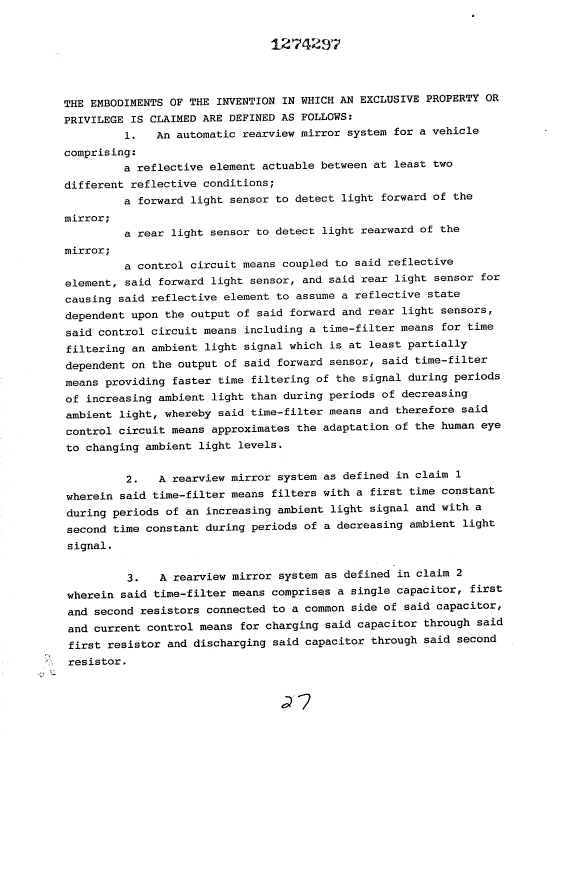 Document de brevet canadien 1274297. Revendications 19931012. Image 1 de 11