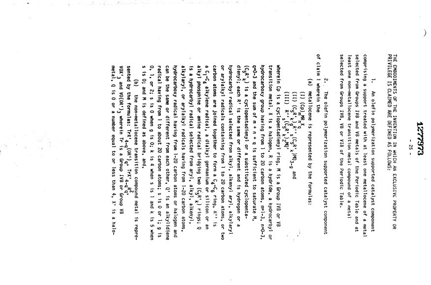 Document de brevet canadien 1277973. Revendications 19921214. Image 1 de 9