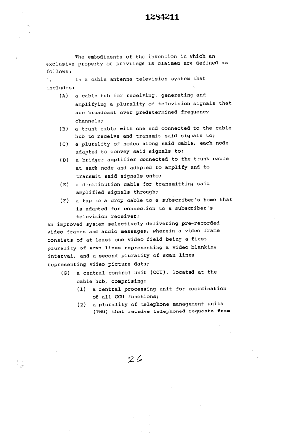 Document de brevet canadien 1284211. Revendications 19931020. Image 1 de 24