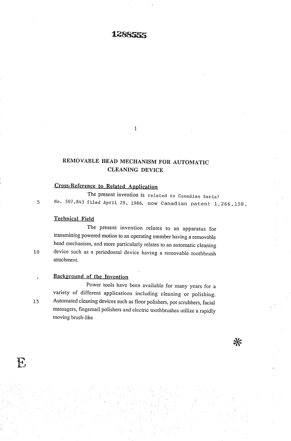 Document de brevet canadien 1288555. Description 19931022. Image 1 de 23