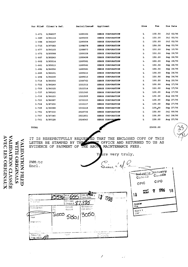 Canadian Patent Document 1288873. Fees 19960507. Image 1 of 1