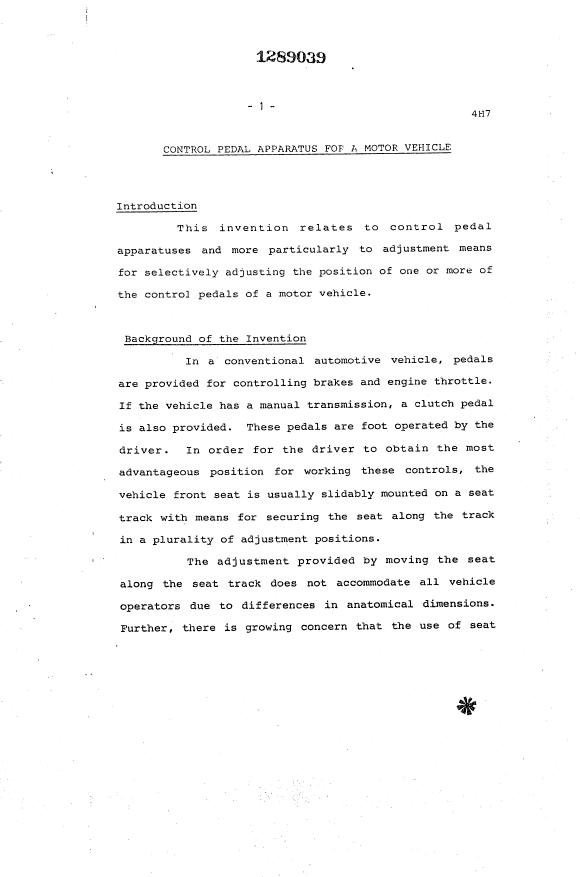 Canadian Patent Document 1289039. Description 19931022. Image 1 of 16