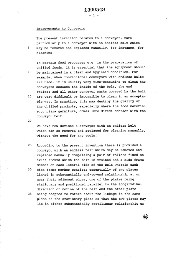 Canadian Patent Document 1300549. Description 19921230. Image 1 of 4
