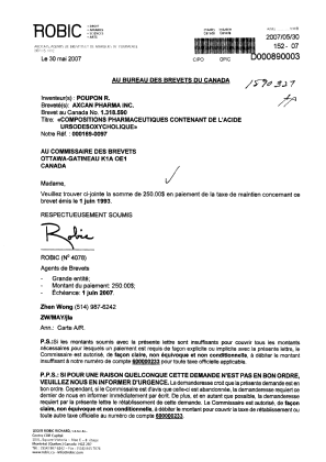 Document de brevet canadien 1318590. Taxes 20061230. Image 1 de 1