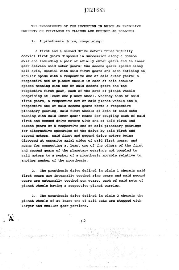 Document de brevet canadien 1321683. Revendications 19940304. Image 1 de 2
