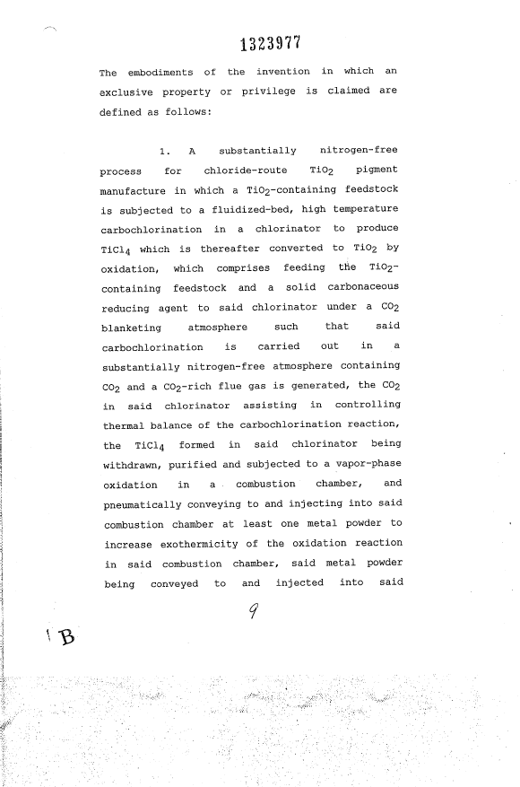 Document de brevet canadien 1323977. Revendications 19940716. Image 1 de 4