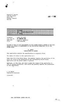 Canadian Patent Document 1327634. Examiner Requisition 19920601. Image 1 of 2
