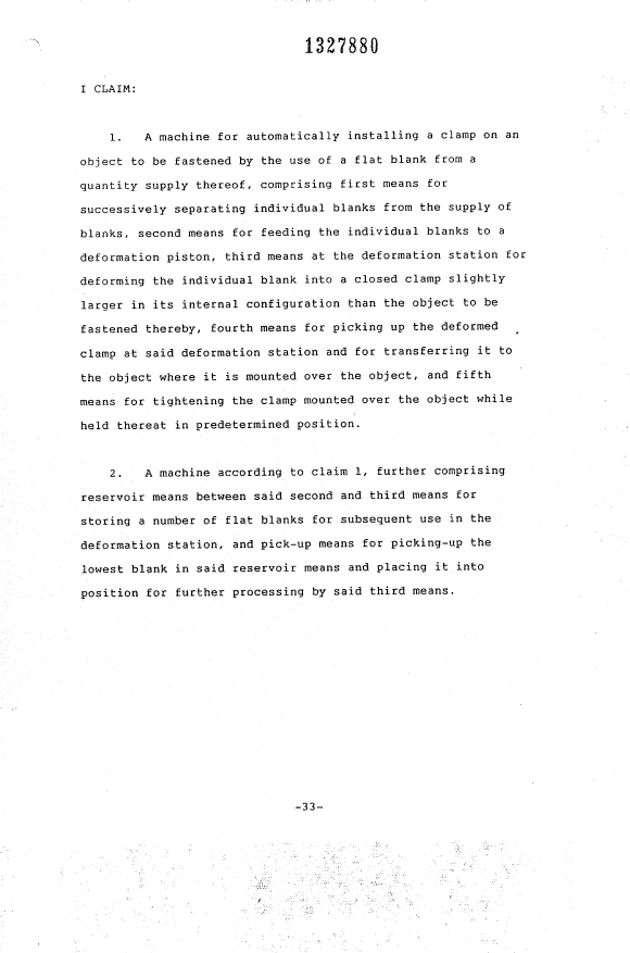 Document de brevet canadien 1327880. Revendications 19940722. Image 1 de 12