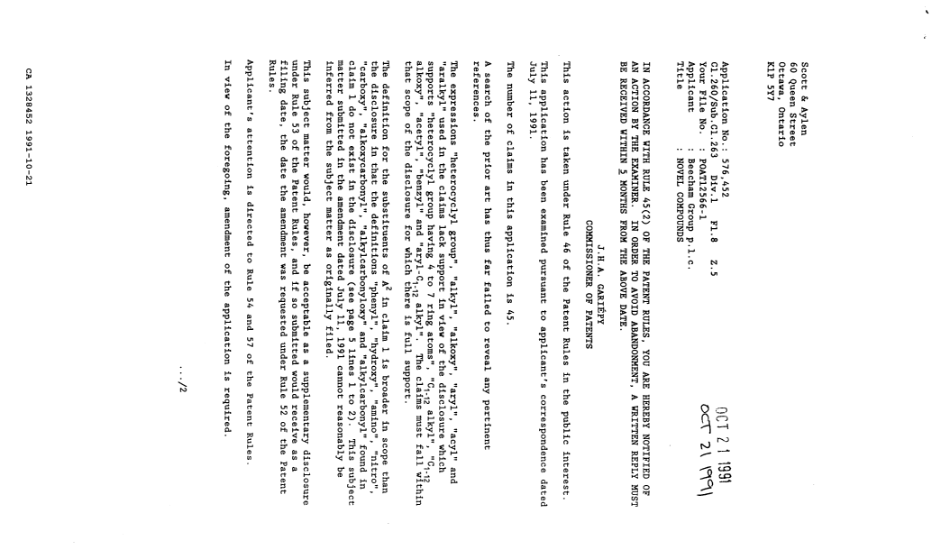Canadian Patent Document 1328452. Prosecution-Amendment 19901221. Image 1 of 1