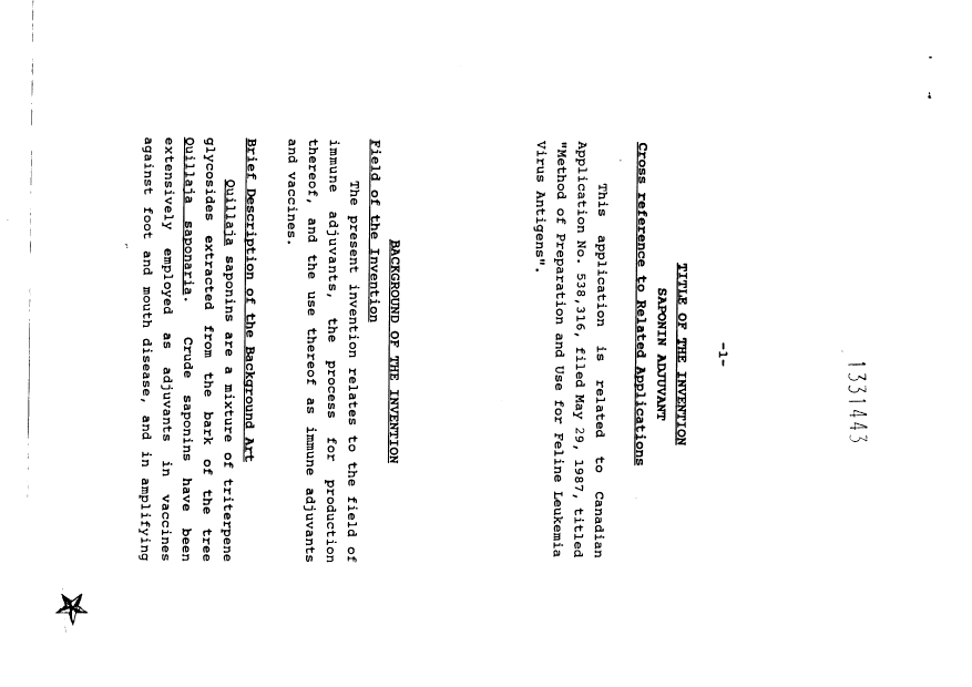 Document de brevet canadien 1331443. Description 19981215. Image 1 de 49