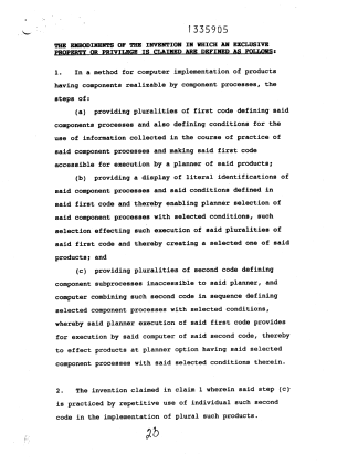 Document de brevet canadien 1335905. Revendications 19941213. Image 1 de 3