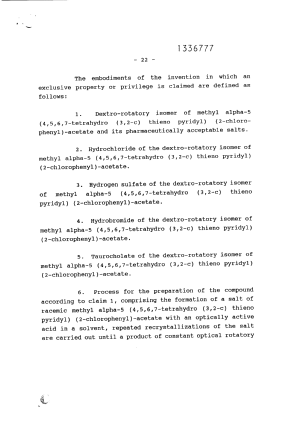 Document de brevet canadien 1336777. Revendications 19941222. Image 1 de 2