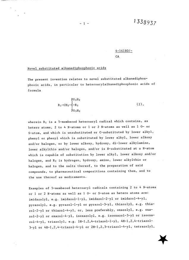 Canadian Patent Document 1338937. Description 19961221. Image 1 of 27