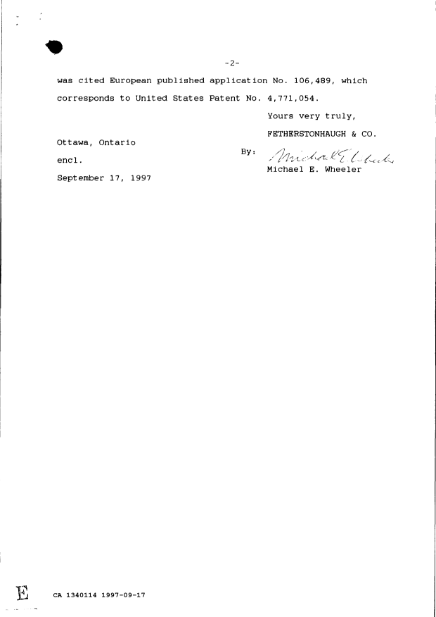 Document de brevet canadien 1340114. Poursuite-Amendment 19961217. Image 2 de 2