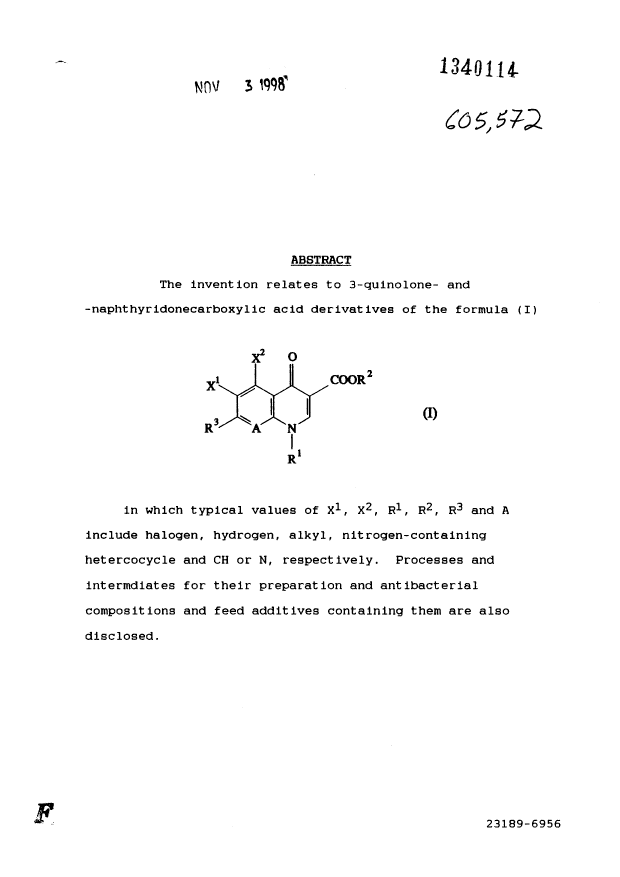 Canadian Patent Document 1340114. Abstract 19971203. Image 1 of 1