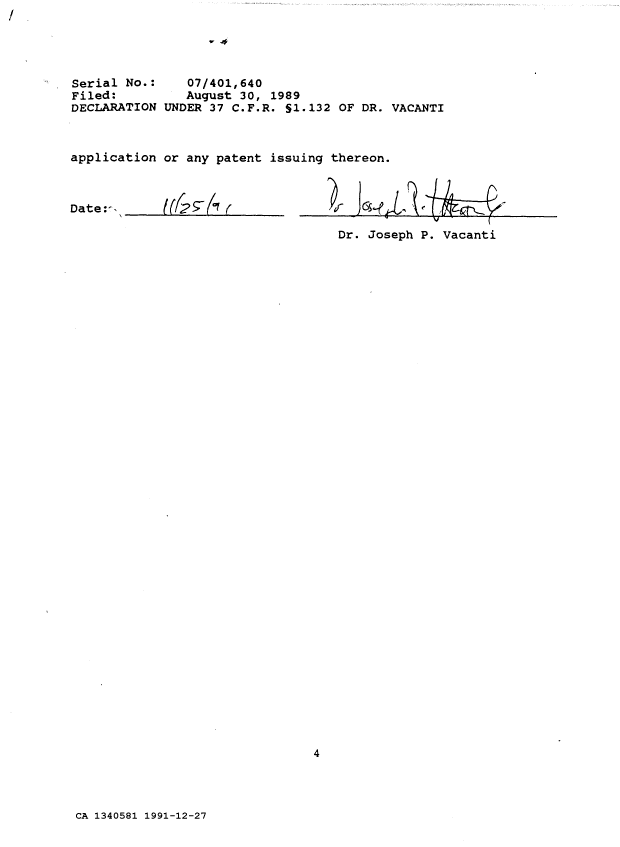 Canadian Patent Document 1340581. Prosecution Correspondence 19911227. Image 32 of 32