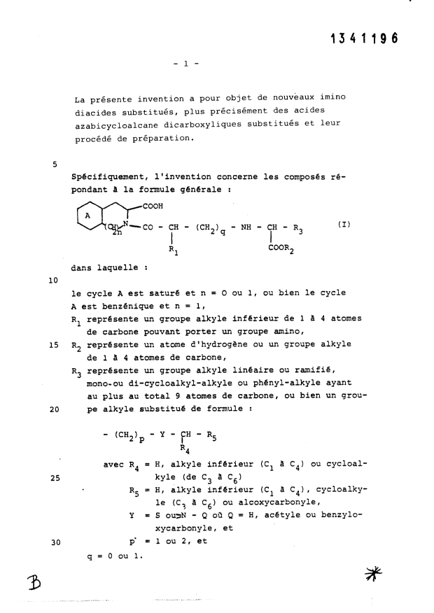 Canadian Patent Document 1341196. Description 20001206. Image 1 of 29