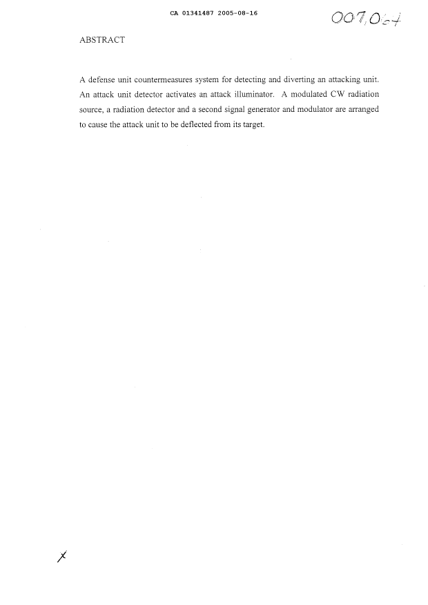 Document de brevet canadien 1341487. Abrégé 20050816. Image 1 de 1